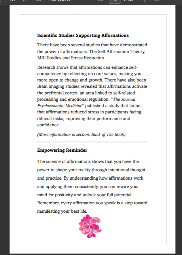 "Empowering Me : A Guide to Affirmations for Black Women"