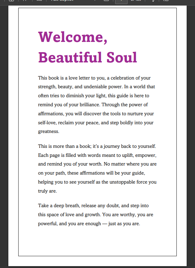 "Empowering Me : A Guide to Affirmations for Black Women"