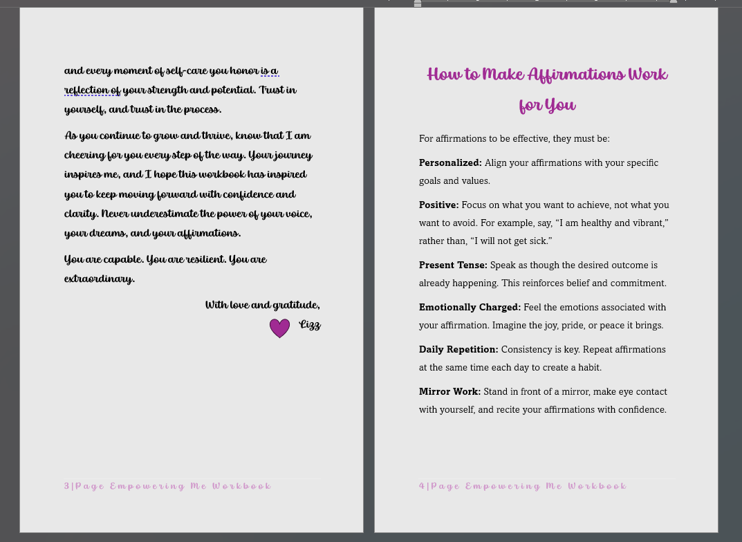 Empowering Me Workbook paperback