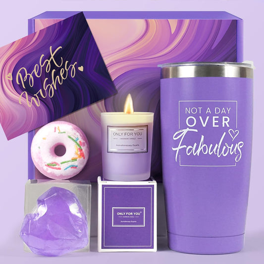 "ONLY FOR YOU" 5PC  Lavender Relaxation Gift Baskets Set